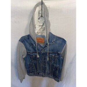 Levi’s Women’s Jeans Hoodie Size Small Blue Denim Outdoors Streetwear Going Out